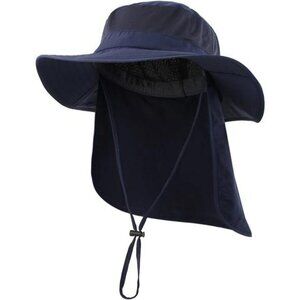 UPF 50 sun hat with neck flap wide brim fishing hiking camping hat unisex